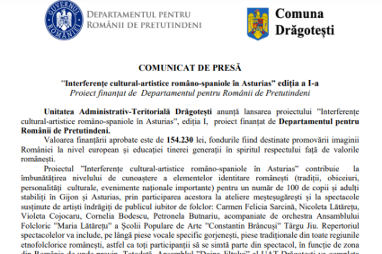 ”Interferențe cultural-artistice româno-spaniole în Asturias”, ediția I